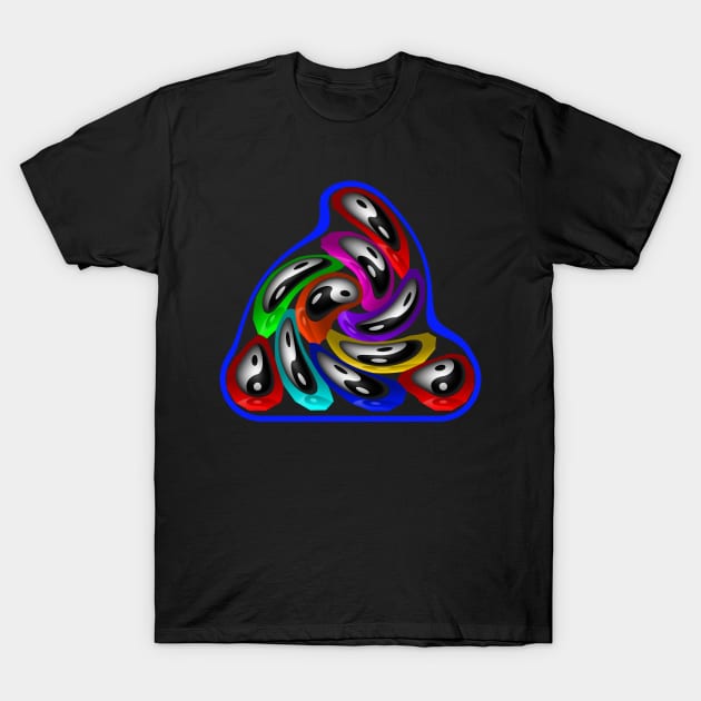 Yin Yang Balls in a Bag with a Twist T-Shirt by The Black Panther